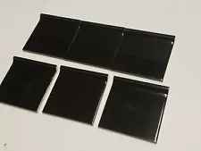 Vtg Lot of 6 1960s ATCO Ceramic Tiles - Gloss Black Cove Edge NOS NEW