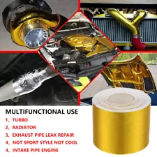 5M 16ft yellow Exhaust Thermal Wrap Manifold Header Isolation Heat Tape (For: 2002 WRX)