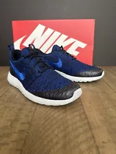 Nike Roshe One Flyknit Blue Running Shoes Womens Size 8 704927-403