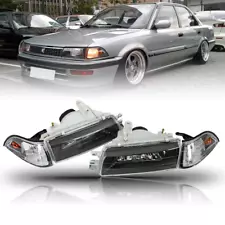 For 1988-1992 Toyota Corolla EE90-E90-AE92 Sedan Headlights+Corners Left+Right (For: 1992 Corolla)