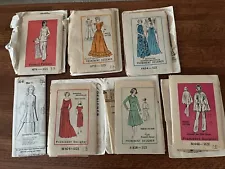 Vintage Lot Of Mail Order Sewing Patterns 1950’s Size 10 And 12