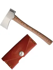 Marbles Mini Axe With 1" Stainless Cutting Edge 2.5" Axe Head Brown Wood Handle