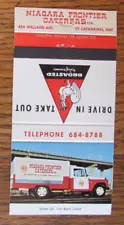 FOOD TRUCK MATCHBOOK COVER: NIAGARA FRONTIER CATERERS, ON EMPTY MATCHCOVER -B27