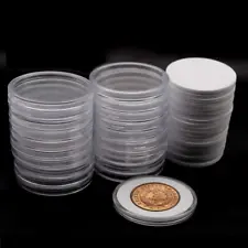 20 Pcs Clear Plastic Coin Capsules 5 Size With Adjustable Morgan Silver Dollar