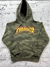 Thrasher Magazine Pull Over Green Camouflage Hoodie Men’s Size M