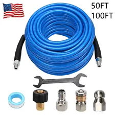 5800PSI Sewer Jetter Kit for Pressure Washer 1/4" M-NPT Drain Cleaner Hose Pipe