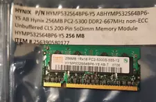 HYMP532S64BP6-Y5 AB Hynix 256MB PC2-5300 DDR2-667MHz non-ECC Unbuffered For Sale