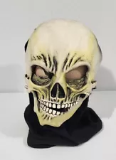 Scary Skeleton Skull Halloween Mask Rubber Latex With Cloth Cover Byby