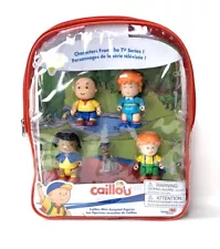 Caillou 5-Pack Clear Backpack 2" Mini Action Figure Toy Rare HTF