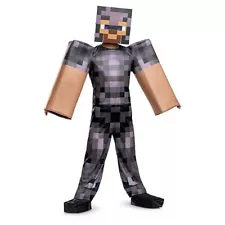 Disguise Boys Minecraft Steve In Netherite Armor Deluxe Costume Size M 8-10