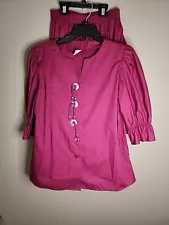 Square Dance Outfit Skirt Blouse Vintage Burgundy Malco Modes 2 Piece Set