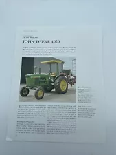 1964 John Deere 4020 Tractor Frameable Article Pics Specifications Display