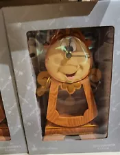 Disney Parks Beauty and the Beast Cogsworth Clock 10" Working Clock Figurine New