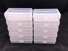 Plastic Ammo Box (Lot of 10) 50 Round, 380 / 9mm, Clear, Made in USA, SP-50