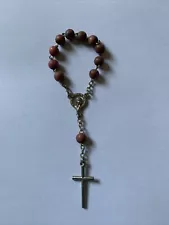 Vtg 1 DECADE ROSARY WOODEN BEADS *LIGHTWEIGHT* Rare