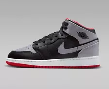 Air Jordan 1 Mid 'Black/Fire Red'ð¥New Big Kids School Casual Shoes Basketball