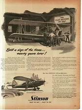 1946 Stinson Voyager 150 Airplane Eddie in his first shop Building Bi-plane Ad