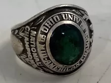 Ohio University 1960 Football National Championship Ring Sterling Silver Sz 8.5