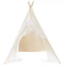 Topbuy Kids Lace Teepee Play Tent Foldable for Indoor & Outdoor Beige