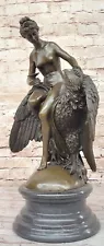 After Buhot: Virgin with Eagle Bronze - Art Nouveau Statue for Sale Figurine Art