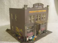 HO Scale DPM? Commercial 2 story brick Building Weathered--landscaped-detailed