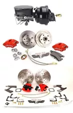 1970-77 2nd Gen Camaro Front & Rear Disc Brake Upgrade, Black Out Power Kit RED