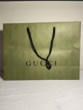 One GUCCI Shopping Gift Bag 19"L x 14"H x 6.5”W Green Embossed Design