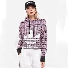 adidas Originals Cut Trefoil Small Hoodie FL4134 Magenta