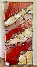 ð¥Stained Glass Contemporary Transom Window Abstract Panel 36”x17”