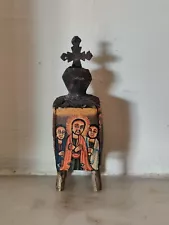 Antique Ethiopian Alter (መንበረ ታቦት) Icon Orthodox Coptic Christian Jesus