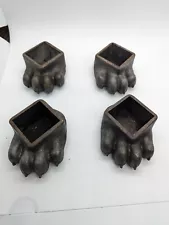 4 Vintage Fisher Solid Brass Bear Claw Feet For Wood Burning Stove/Cabin/Home