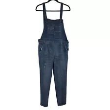 Royal Blue Junior Sz 13x30 Overall Jumpsuits Denim Blue Side Zip & Button Skinny