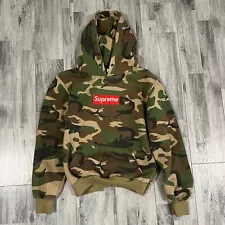 Supreme Camouflage Red Box Logo Hoodie Pre Shrunk Size S Camo Made in USA