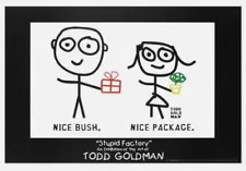 Todd Goldman "Nice Package, Nice Bush" Collectible Lithograph Renown Pop Artist