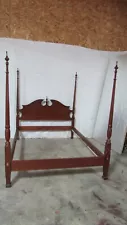 Harden Queen Size Poster Bed Carved Cherry