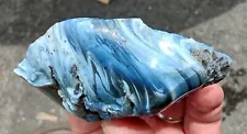 rawk11: Rare Leland Blue Slag Glass Rough-Beautiful Swirled Two-tone Blue's!