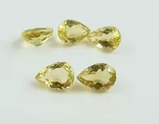 7x5mm Pear Cut Natural Yellow Lemon Quartz Loose Gemstone for sale 5-100 pieces