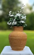 11” Wicker Vase basket Decor Vases For Dry Flower Arrangement Bouquet Flower Pot