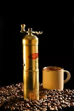 SOZEN Turkish Handmade Brass Coffee Grinder Mill Straight 22cm 9in