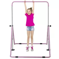 Expandable Gymnastics Bars Height Adjustable Junior Training Bar for Home Pink