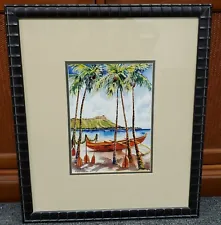 "A Peaceful Voyage" Hawaiian Canoe Painting by Peggy Chun