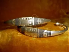 HANDCRAFTED TUAREG COIN SILVER BRACELET ~ Sz Lg ~ Sale for One (1) Bracelet