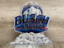 VINTAGE 1991 BUSCH LIGHT BEER can EMBOSSED METAL TIN SIGN