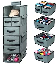 SMIRLY Hanging Closet Organizer and Storage Shelves - Wardrobe Clothes Organi...