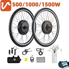 1000W/1500W Electric Bicycle Front/Rear Wheel + Tire E-Bike Conversion Motor Kit