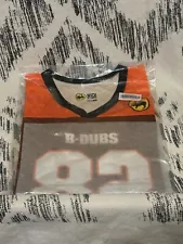 Buffalo Wild Wings Employee Uniform Football Jersey Shirt Orange Womens Med NEW