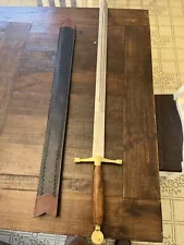 Medieval Type Gold Sword With Sheath