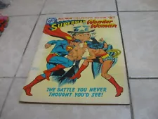 1978 VINTAGE DC COMICS LARGE SIZE SUPERMAN VS WONDER WOMAN COMIC BOOK C-54 COOL