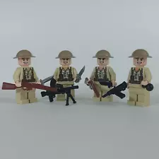 British WW2 Soldier Minifigure Squad Made with real LEGO