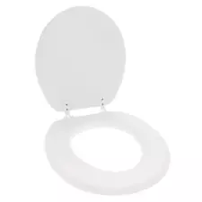 Ginsey Cushioned Roses Soft Toilet Seat for Stylish Bathroom Décor, White/Pin...